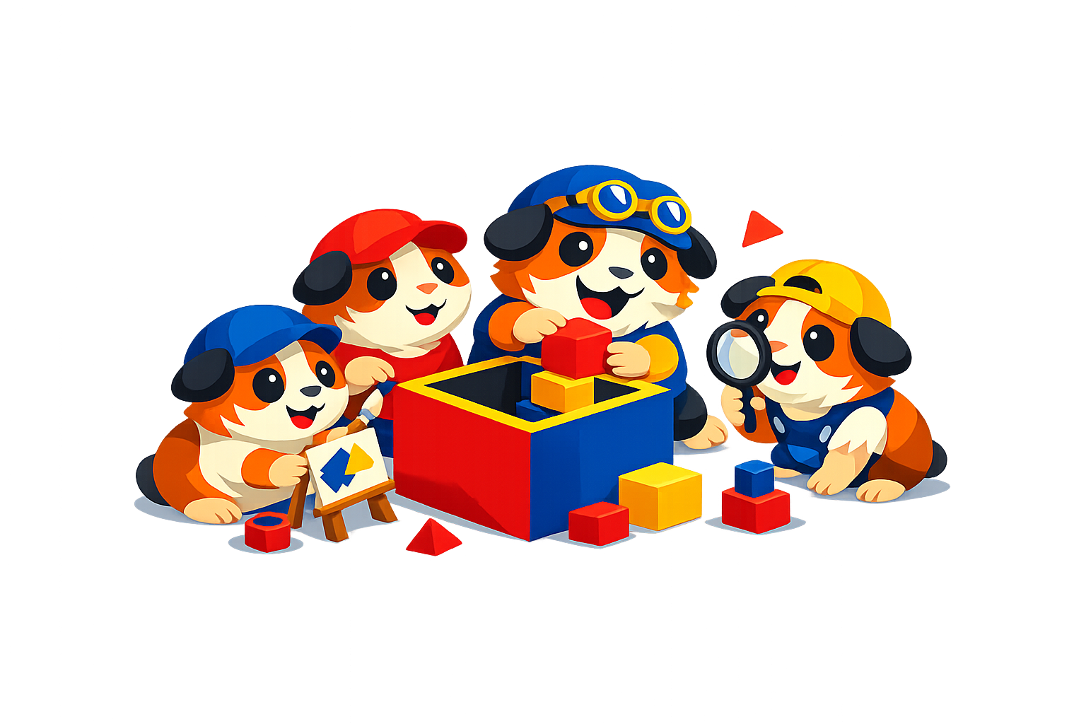 Guinea pigs playing